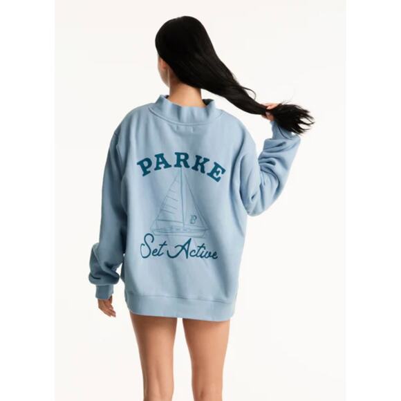 NWOT Parke SET X Parke Sail Graphic Mockneck, S/M - Picture 3 of 9